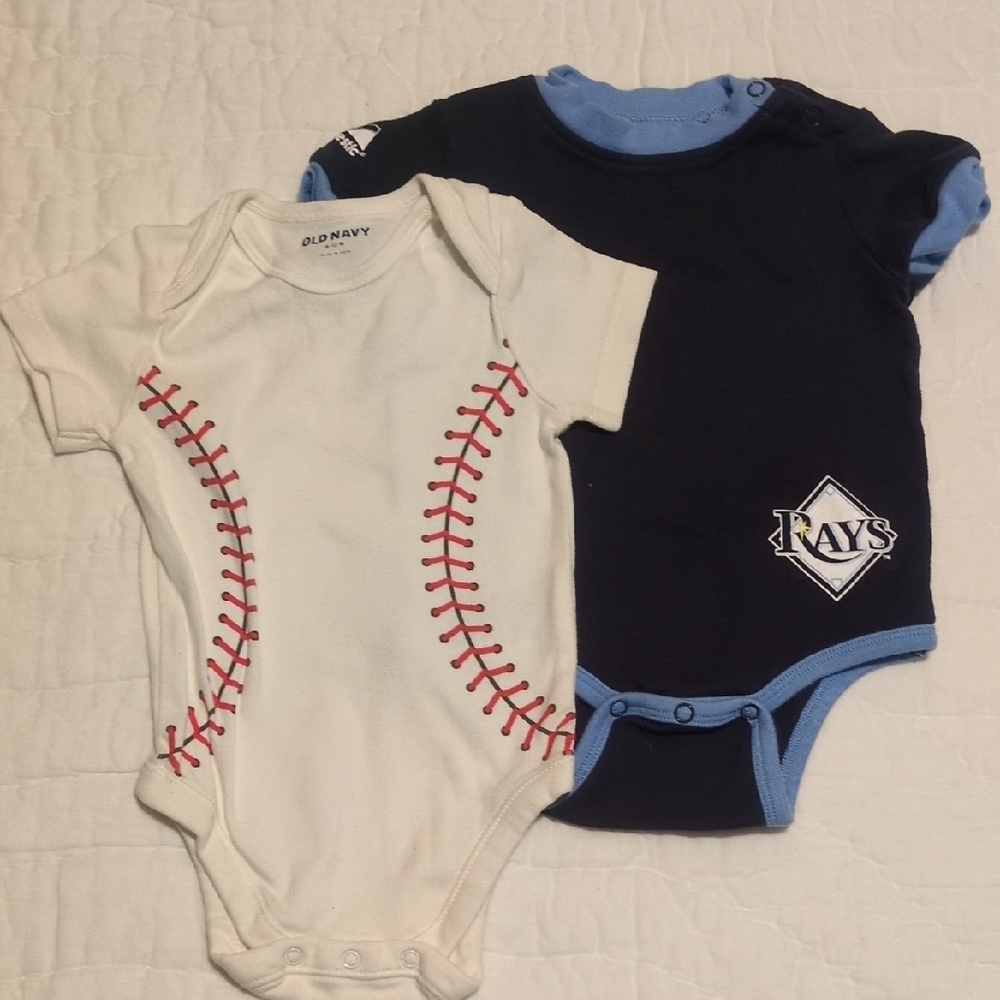 Old Navy Baseball and Rays Bodysuit Set - White and Navy